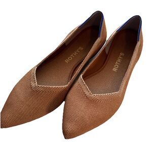 Rothy's Brown Flats with Blue Trim